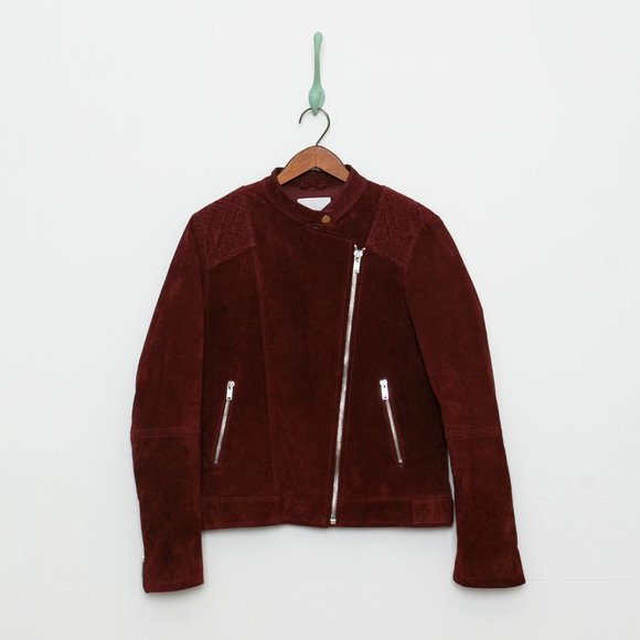MANGO suede jacket • red rust • L - Picture 1 of 10